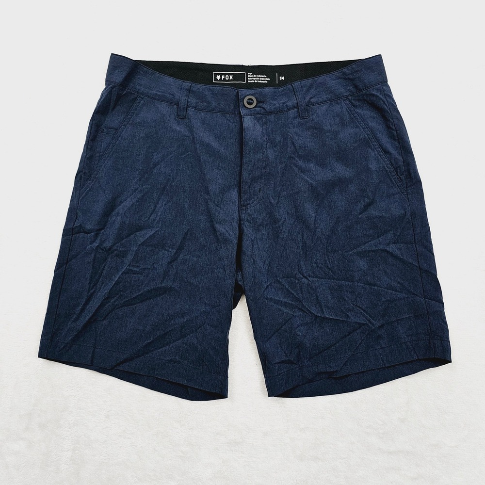 Fox Racing Essex Tech Shorts Mens 34 Navy Blue Stretch Chino MTB Casual Hiking - Picture 2 of 11